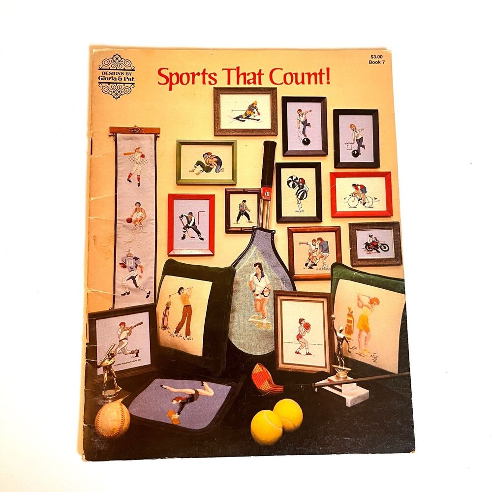 Sports That Count Cross Stitch Pattern Book 7 1978 Designs by Gloria & Pat